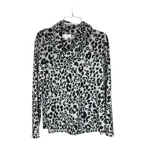Emily Daniels Women’s Animal Leopard Print
Cowl Neck Top SZ M